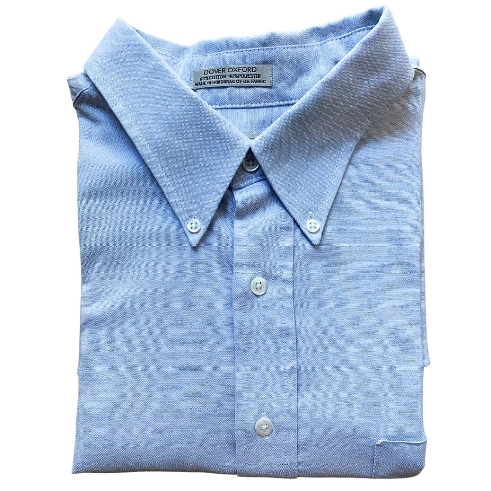 Arrow Dover Oxford Men’s Light Blue Short Sleeve Button Down Shirt [US XL]